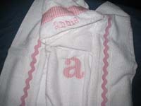Baby Pink Striped Hooded Towel